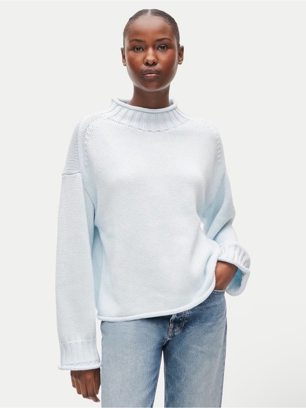 NWT | J.Crew 2025 Rollneck | Sheer Blue | Size XXS